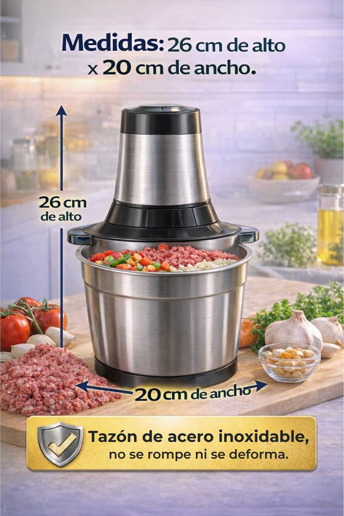 Picadora de alimentos PicaMax™ + AFILADOR DE REGALO