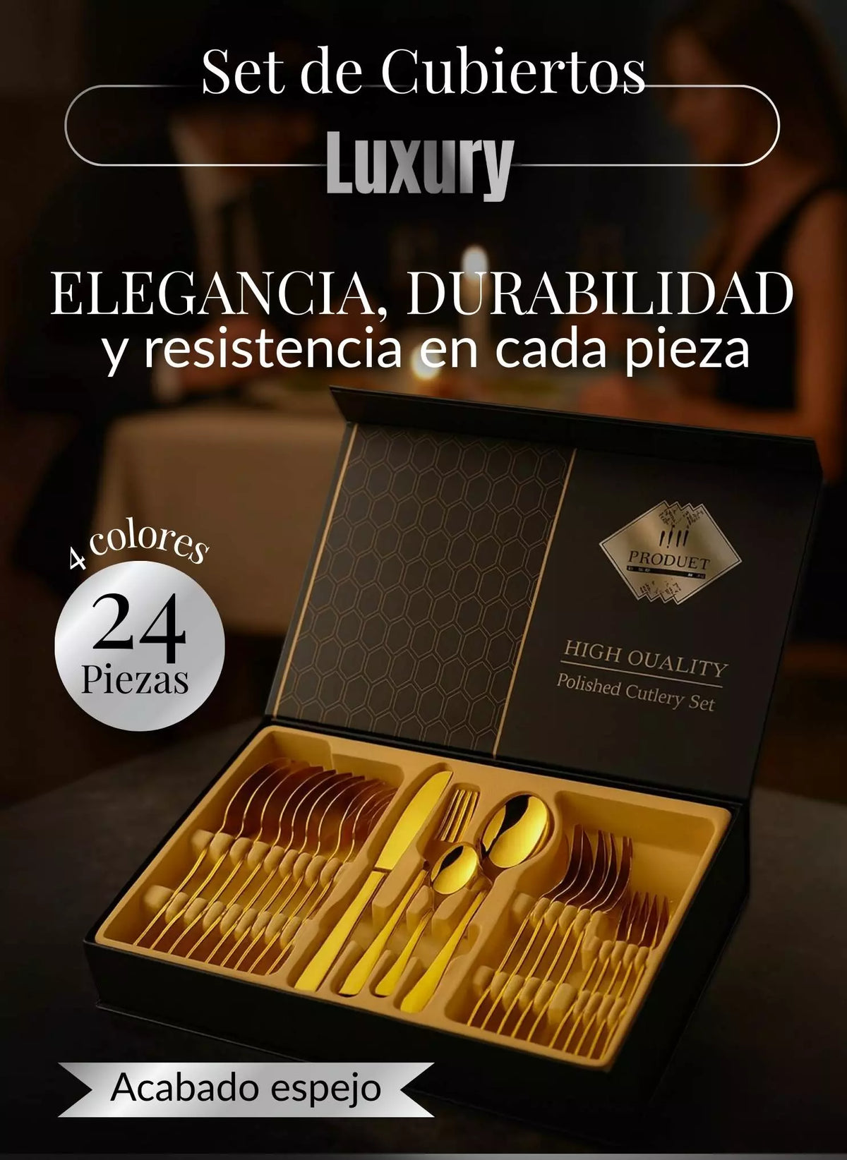 Set Cubiertos Elegante gold
